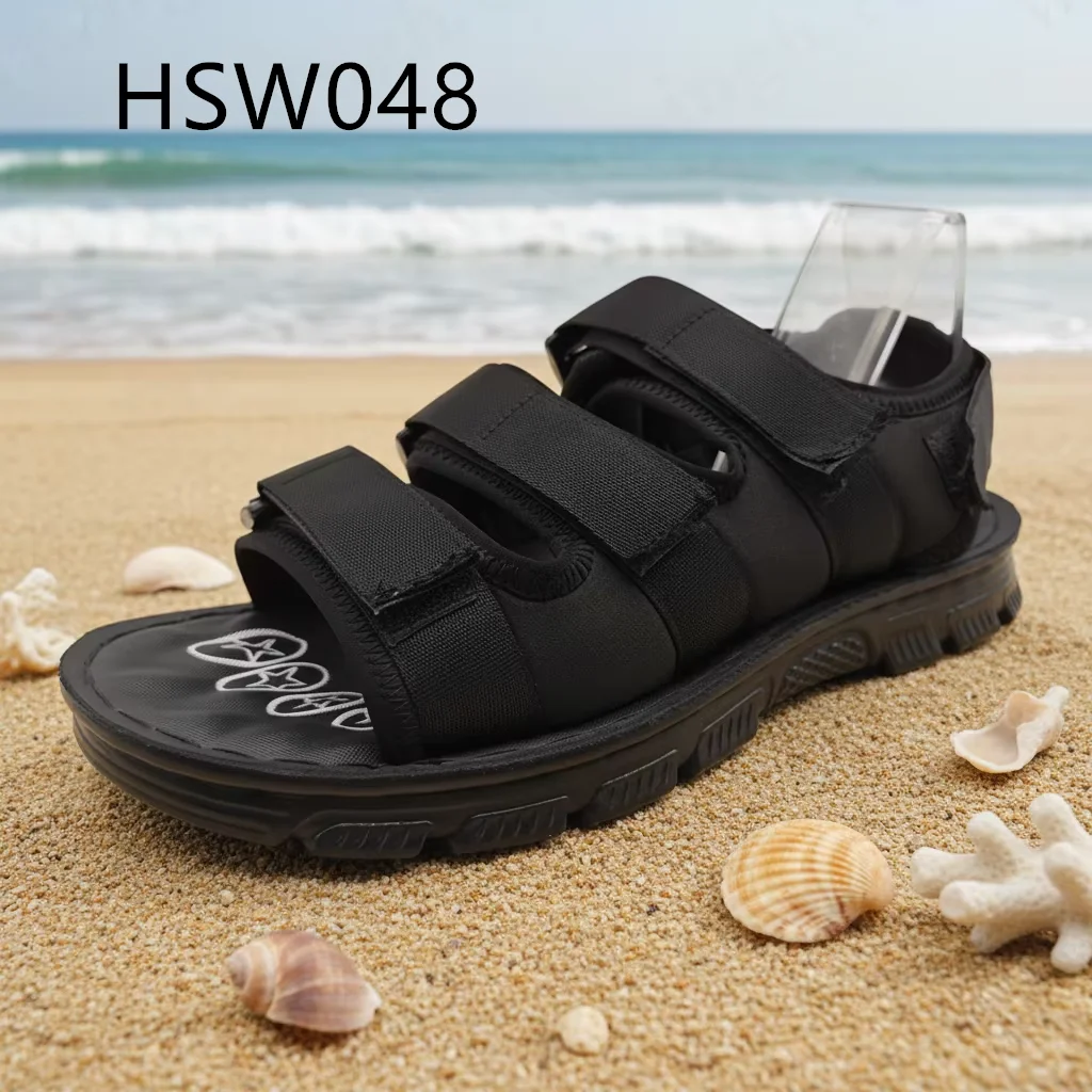 LXG,countries Near the Equator Popular Quick-drying Men slippers Open Toe Oversize Black Massage Beach Shoes for Sale HSW048