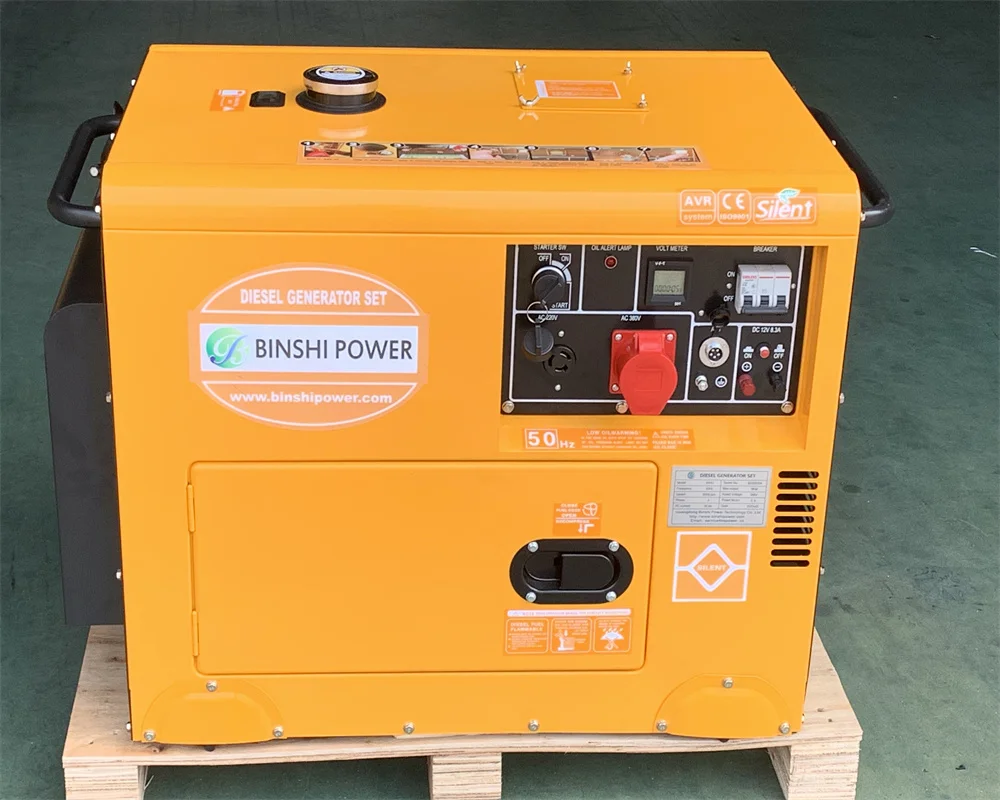 高品質工場直販格安価格7kva静音ディーゼル発電機7kw小型ポータブル