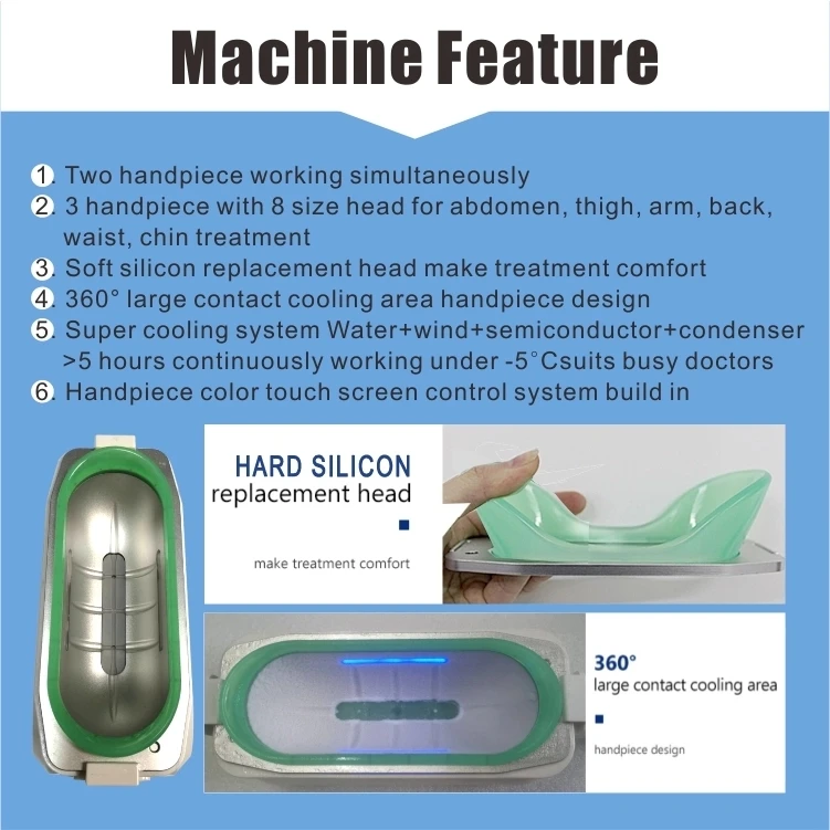 green 360 degree cryolipolisis machine cryotherapy slimming machine