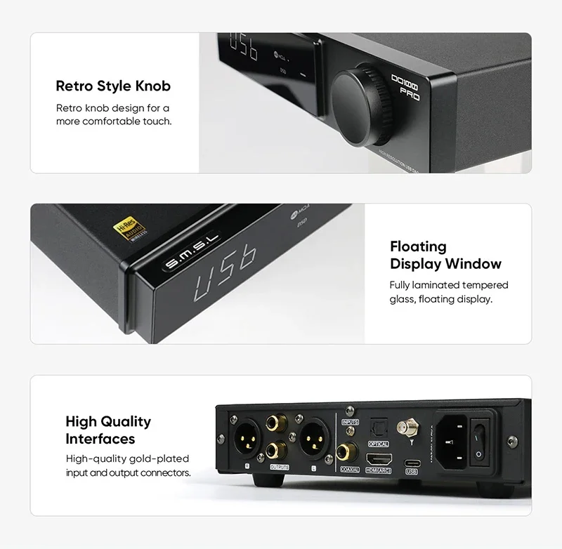 SMSL DO100 Pro Hi-Res MQA DAC Dual ES9039Q2M Decoder Bluetooth5.1 DSD512 OPA1612 HD-ARC High End Digital DAC for PS5 DO100pro
