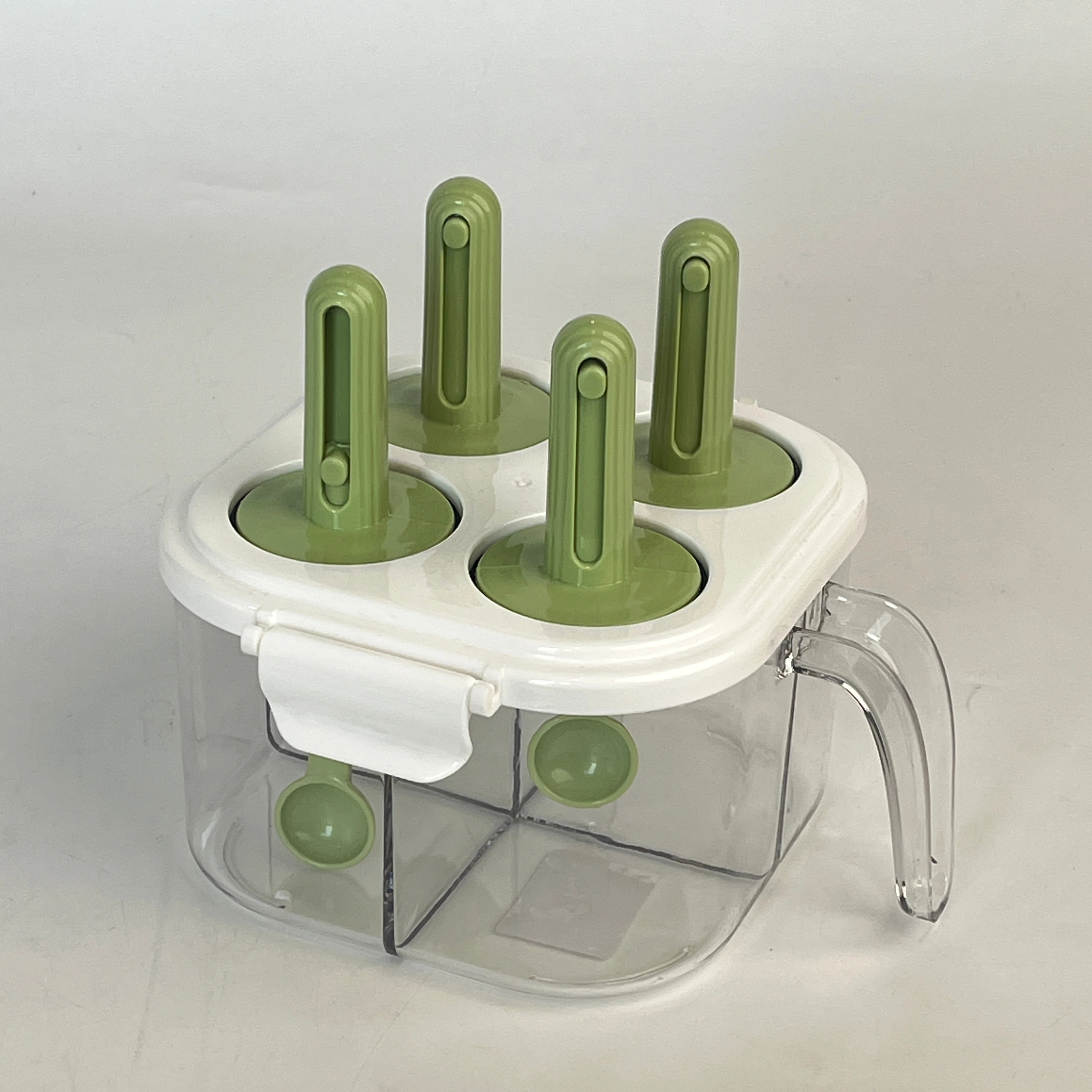 Wholesale Portable Durable Eco-friendly Kitchen Drawer Storage Box White Green Quarter Grid Seasoning Storage Box