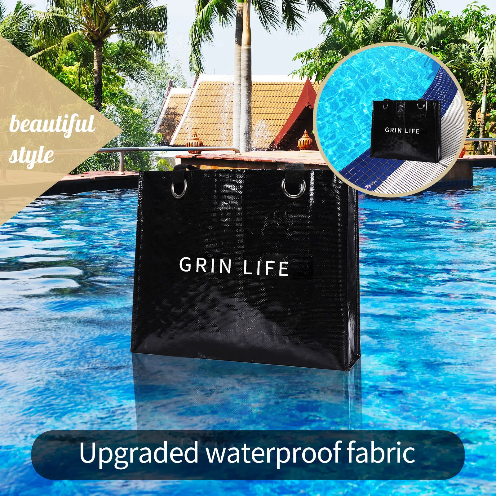 Custom eco-friendly tote bag with pp woven plastic handle reusable fashionable promotion shopping pouch for gifts