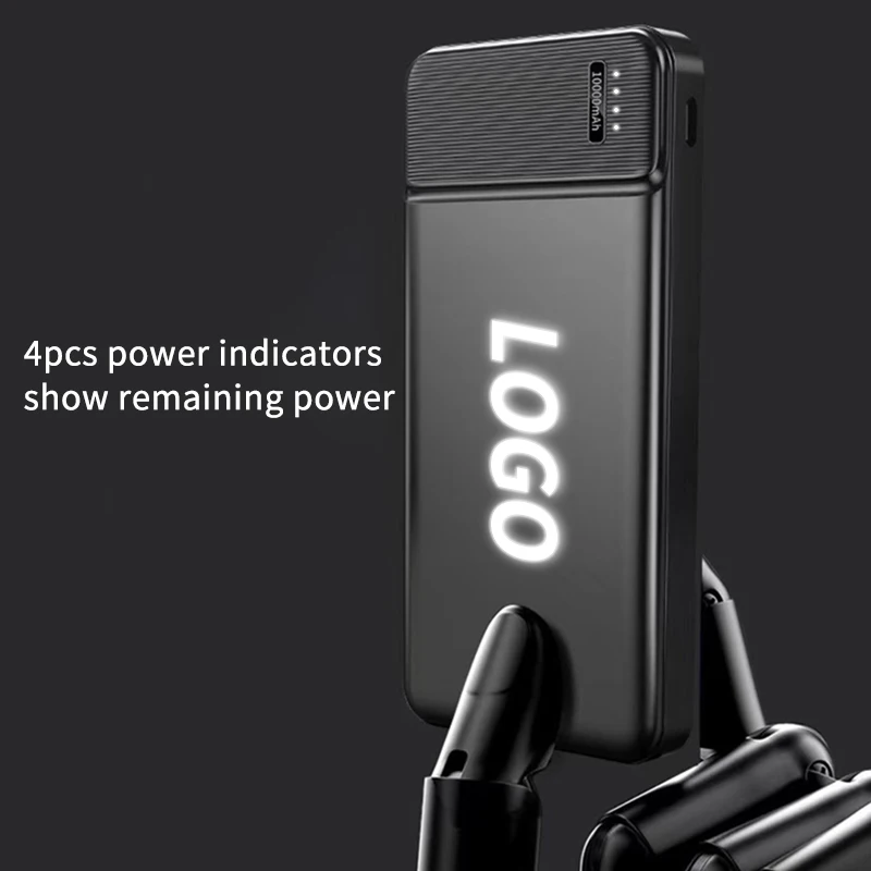 Luminous LED Power Bank 10000 MAh Shine Power Bank Custom LOGO PowerBank Promotion Marketing Gift