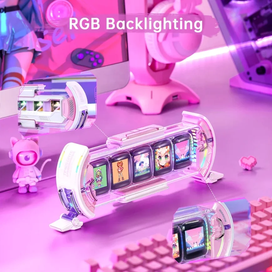 Divoom Times Gate IPS Clock RGB LED Display Cyberpunk Gaming Room Ornaments Smart APP Control Digital Clock