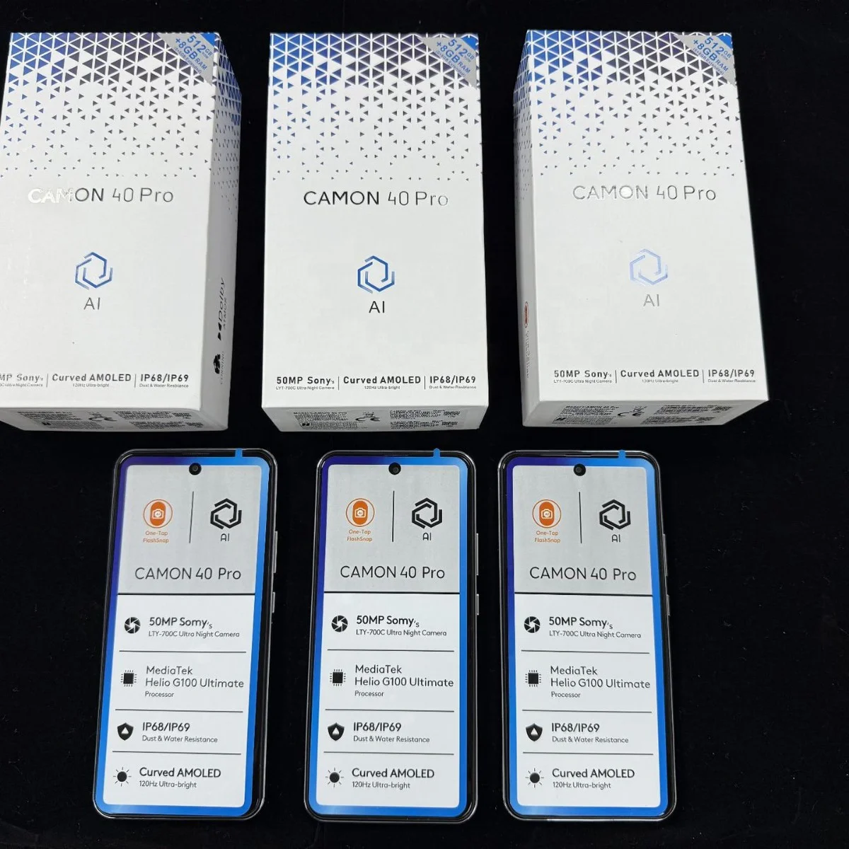 CAMON 40 Pro 5G Dual SIM Free Global 版 Camon 40 Pro - 8+512GB 5G Face ID Smartphone with Dual SIM