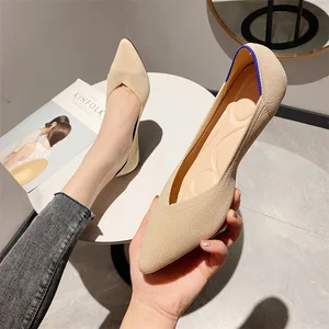 Wholesale Fashion Summer Low Heel Shoes Comfortable Flat Office Closed Shoes for Women