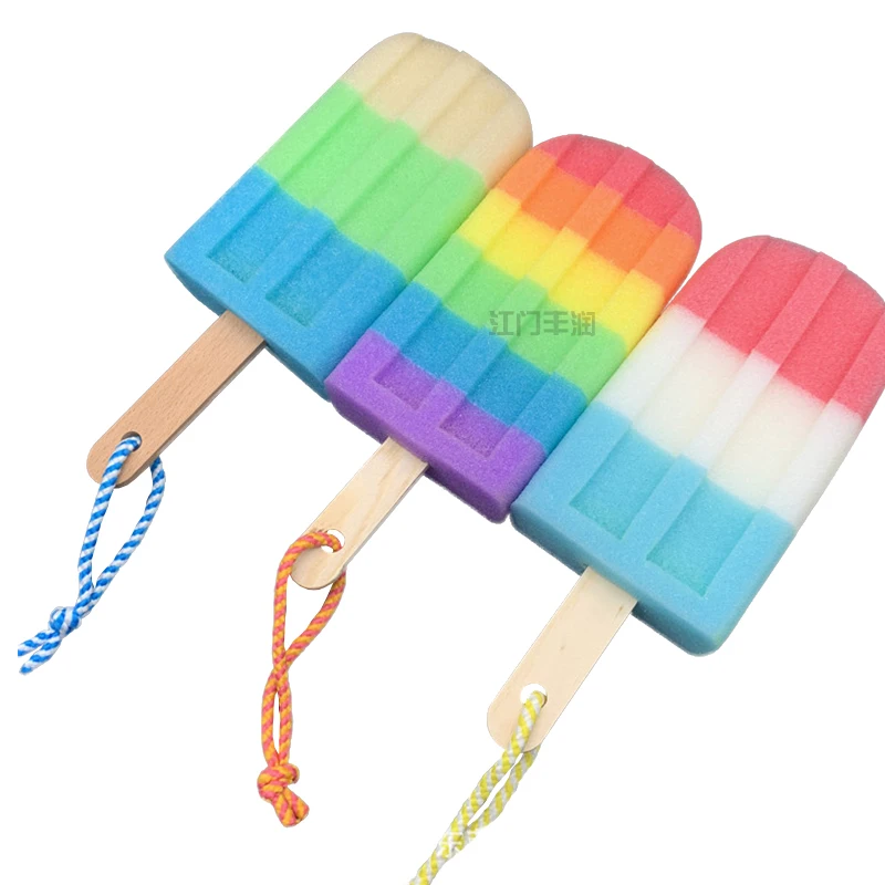 New Arrival 2024 Customized Shape Ice-cream Soft Shower Sponge Bubble Cleaning Bath Sponge