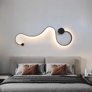 Decoration Bedroom Bedside Light Minimalist Postmodern Wall Lamp Warm White Led 20W Sconces Indoor Wall Lights for Living Room