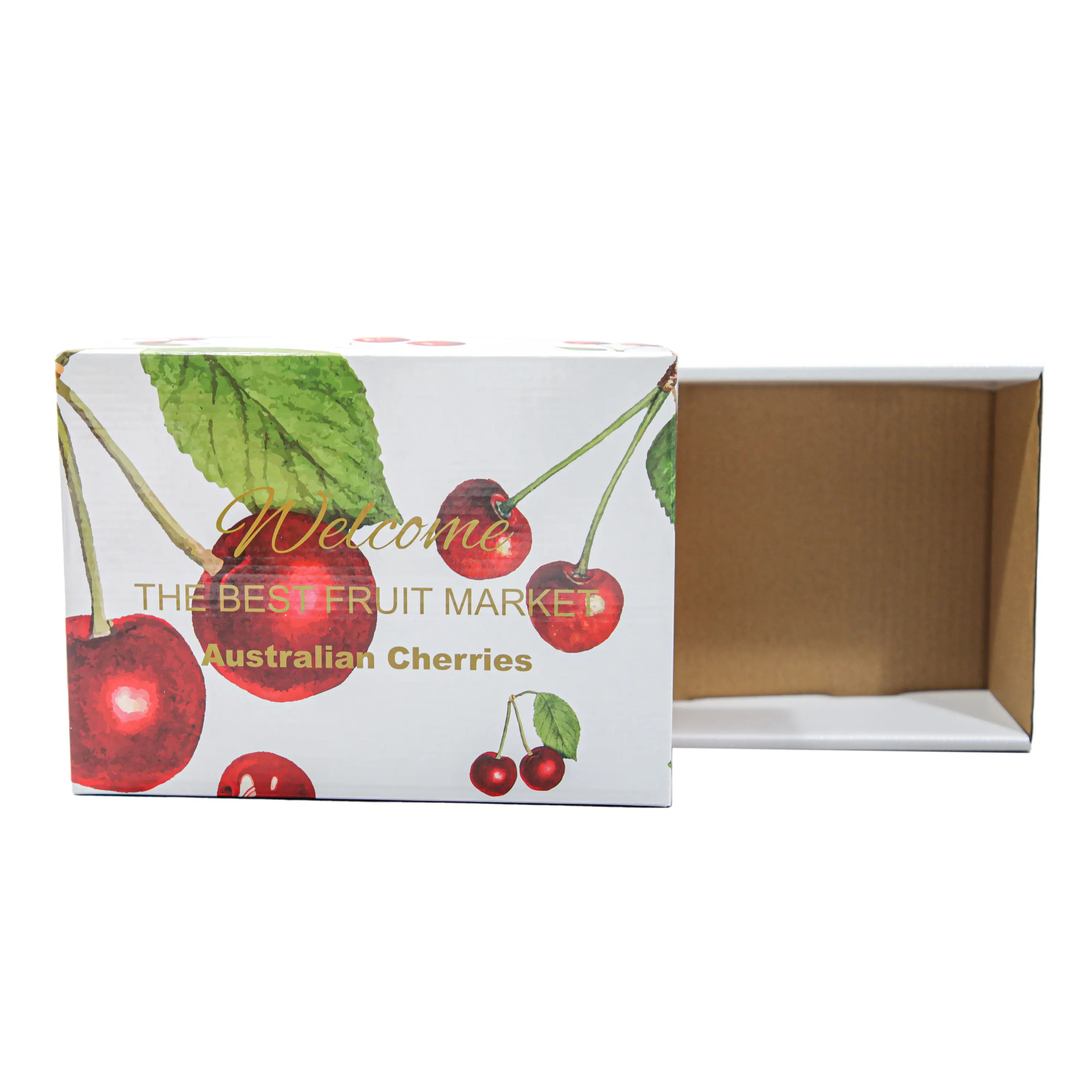 Wholesale Recycle Custom Printed Corrugated Cardboard Paper Fruit Shipping Carton Cherry Fruit Packaging Box