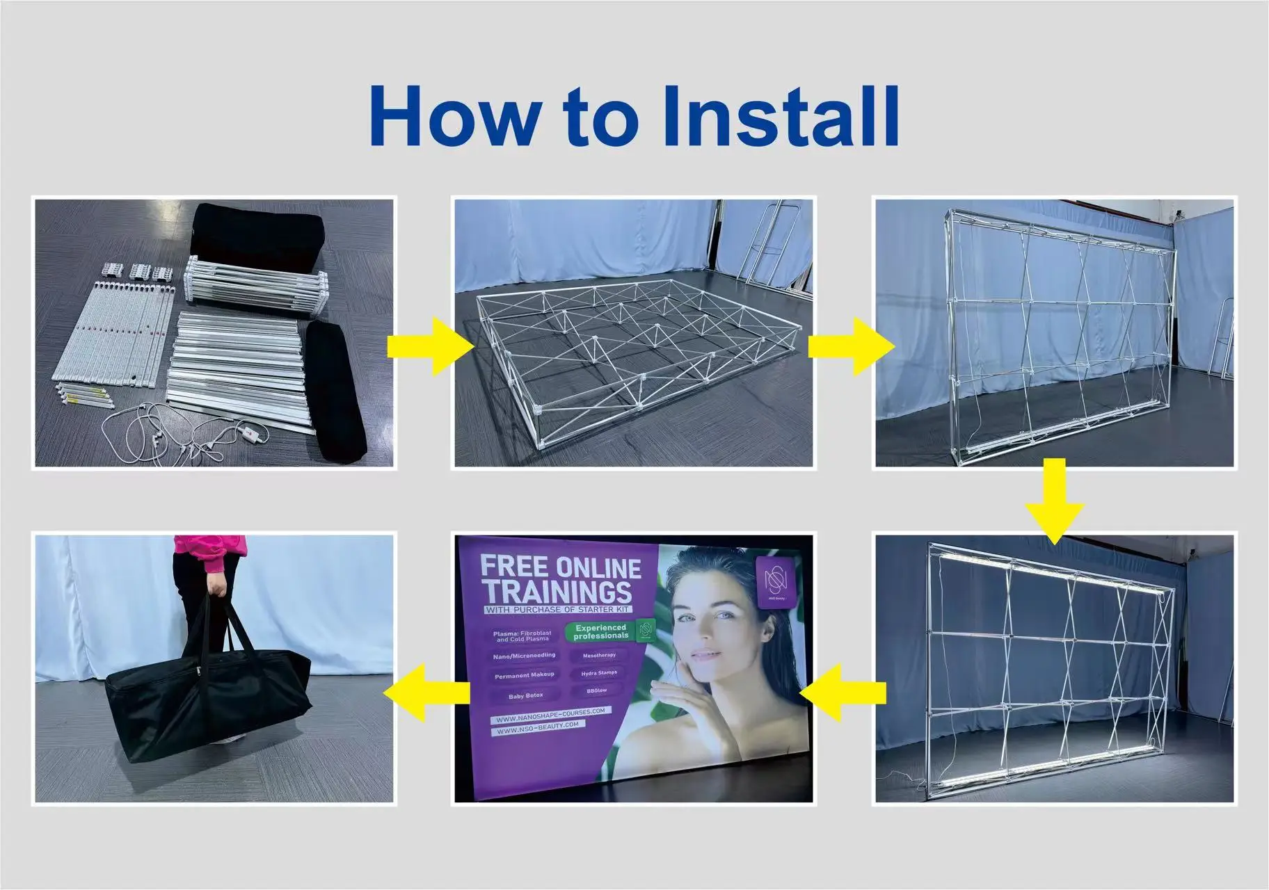 Fabric Graphic Aluminum Alloy Frame Portable Pop up SEG Light Box ...