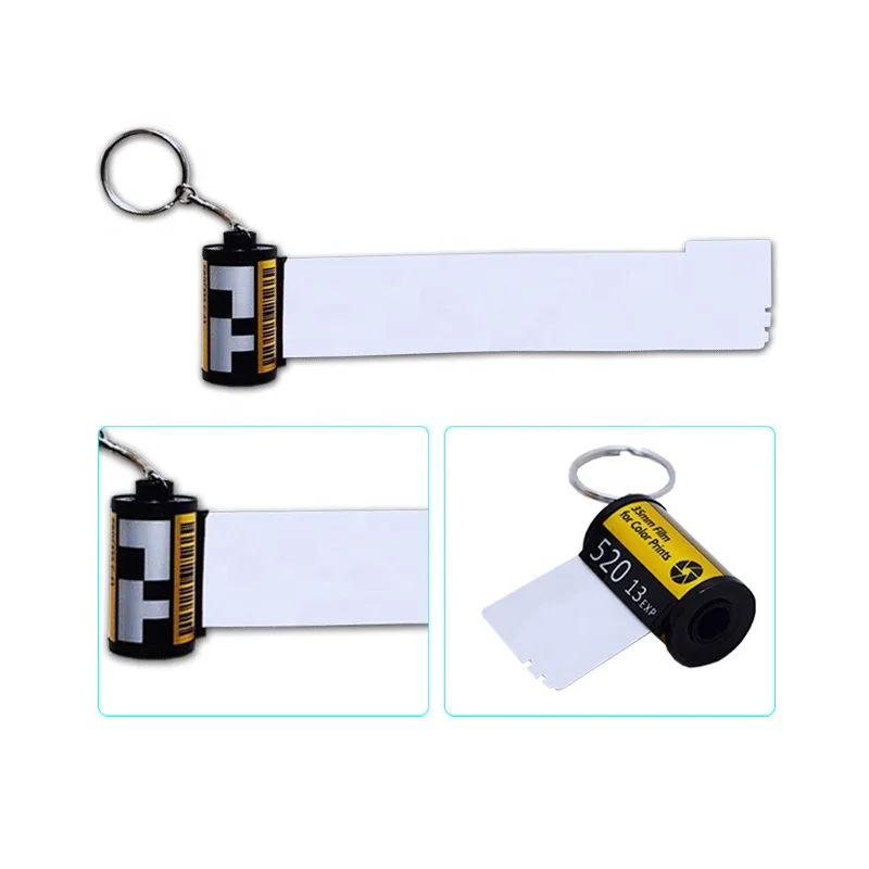 Customized Design Photo Camera Roll Keychains Sublimation Blank Loving