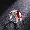 Bague en verre rouge, taille ouverte