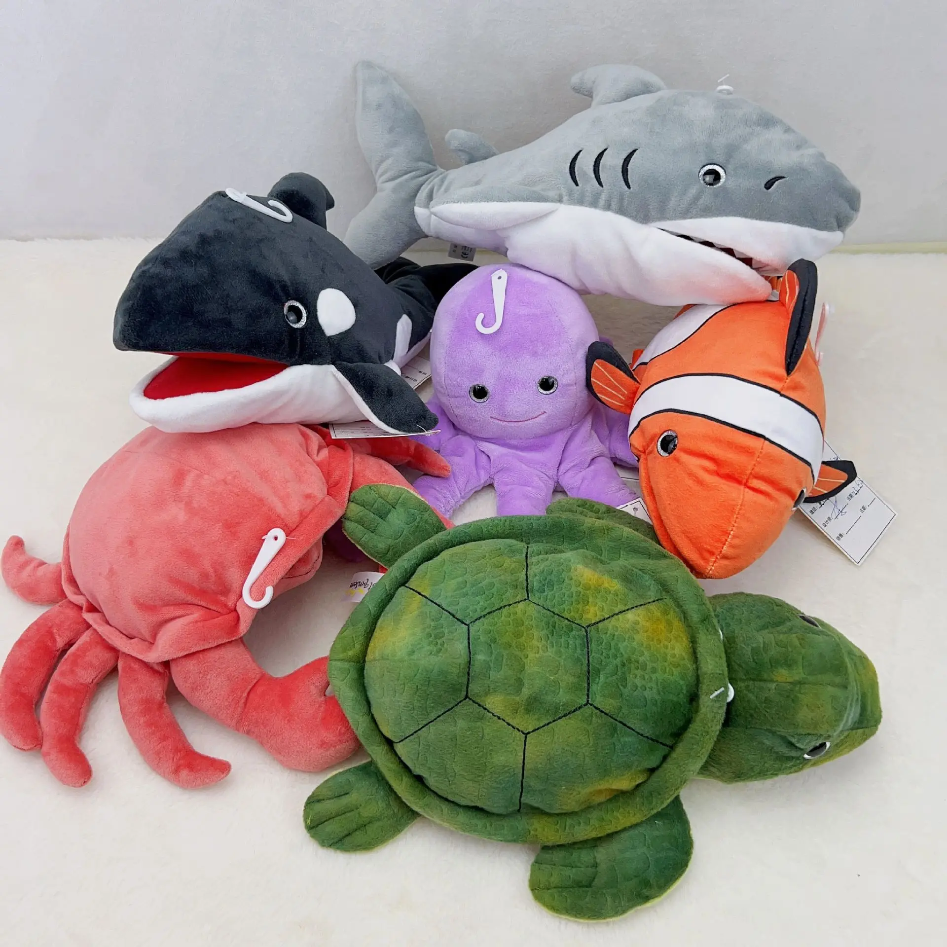 Ocean Animals Plush Toys Animals Puppets Cartoon Plush Hand Puppets ...