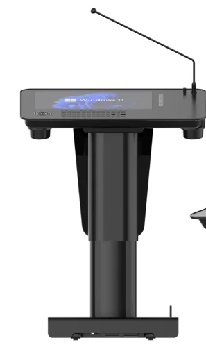 Electric Height Adjustable Lectern Monitor Integrated IOT Conference Table Wireless Speech Platform Smart Podium
