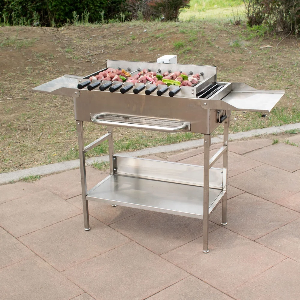 Braciere Da Giardino Picnic Campeggio Barbecue Portatile Outsunny A Carbonella - BBQ Pieghevole A Valigetta Per Campeggio E Picnic, Verde Griglia Elettrica Outsunny Bbq - 2