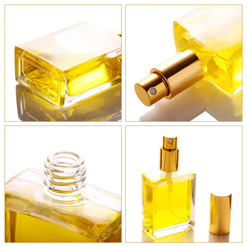Empty Packaging 30ml 50ml 100ml 15ml  Black Transparent Fragrance Oil Glass Perfume Spray Bottle Glass Spray Bottles