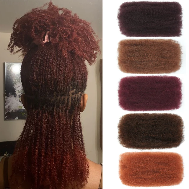 KAMA 4CW Indian Remy Virgin Afro Kinky Bulk Human Hair 50g for Dreadlocks Twist Braiding Extensions