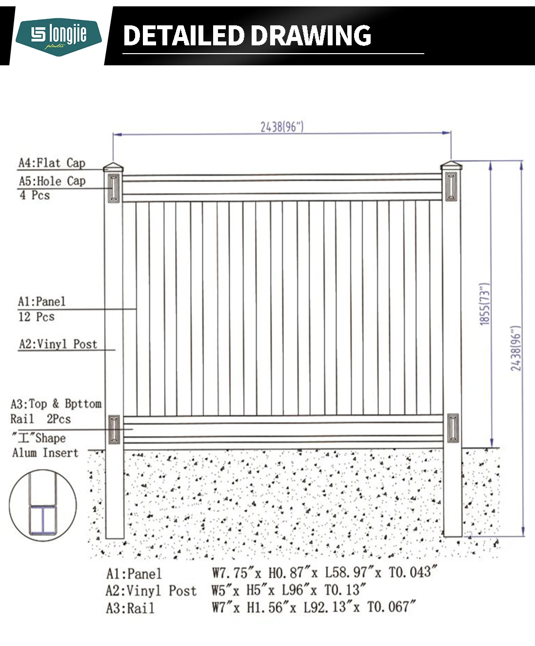 6'x8' White Modern Design Plastic Factory Direct Price Composite Pvc ...