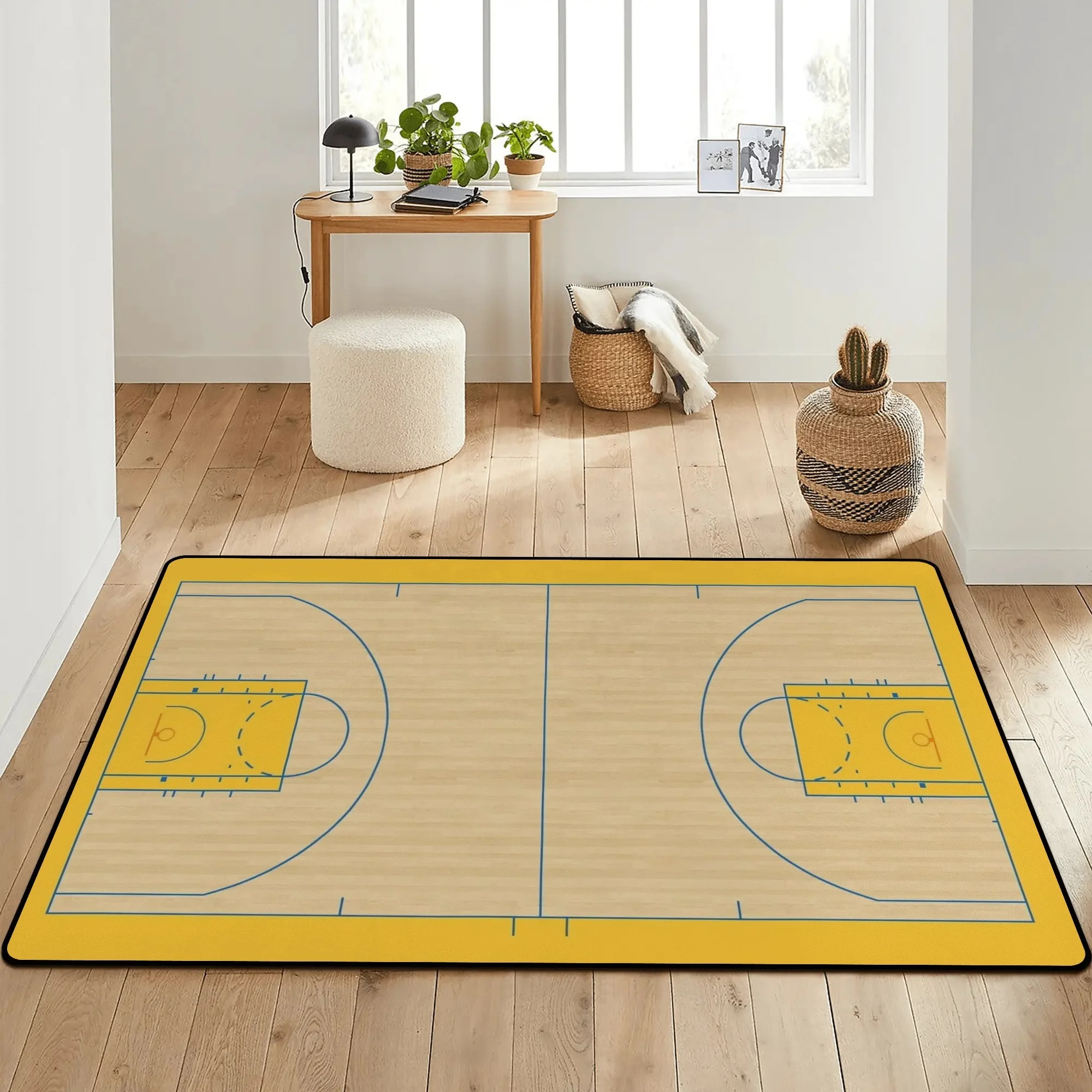 Los Angeles Custom All Stars Basketball Sports Logo Area Rug Carpets Funny Basketball Court Living Room Floor Rugs