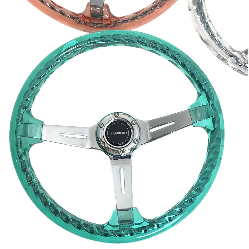 Hitman Sports Design 350mm Crystal Acrylic Twister Steering Wheel