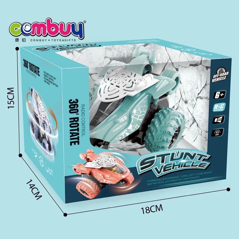 Remote Control Rotating Lighting Musical Toys Rc Rolling Car Stunt