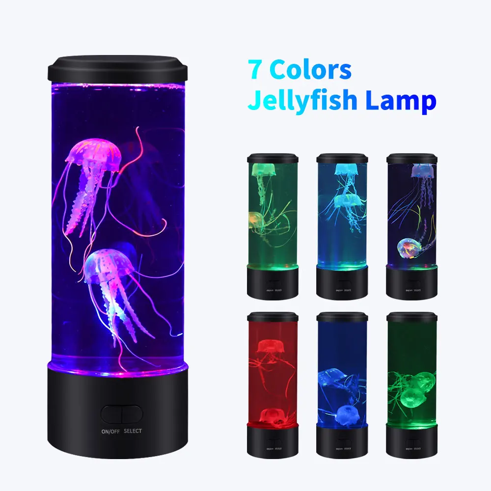 OEM 7 Color Changing Large Electric LED Jellyfish Lamp For Decor