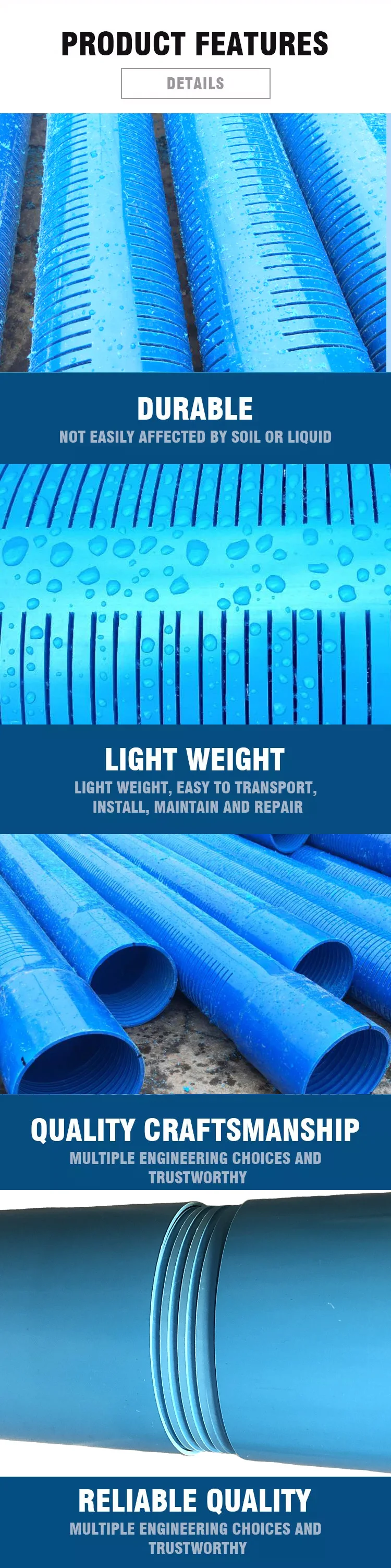 5 Inch Slotted Borehole Borewell Pvc Pipe Water Well Screens Casing