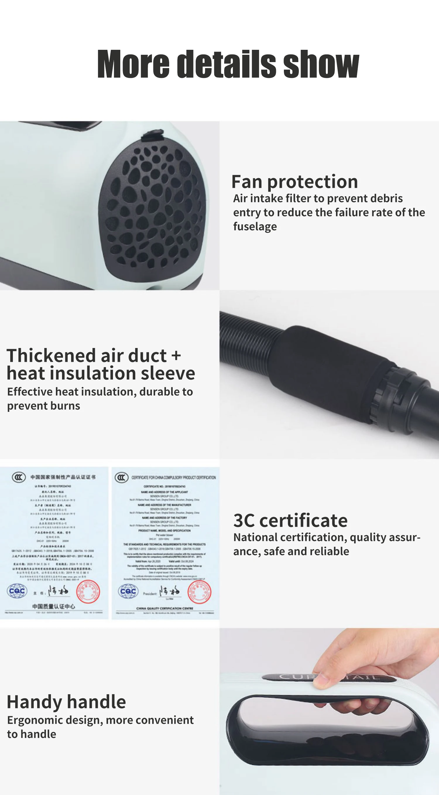 Professional 2 In 1 Pet Grooming Hair Blower Dryer Machine Hand Held