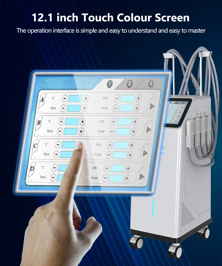 New style 8 cold plates ems microcurrent cryotherapy 2 in 1 function cryo fat freezing machine for fat reduction