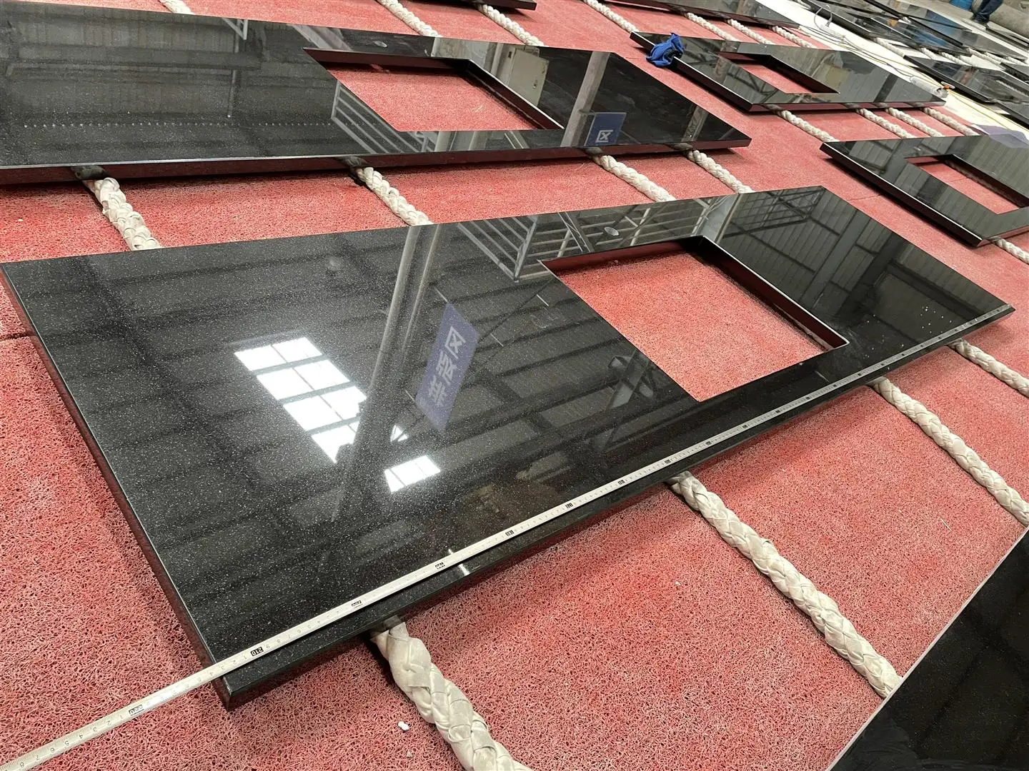 Absolute Black Marble Or Granite Stone Ready Made Prefab Kitchen Island