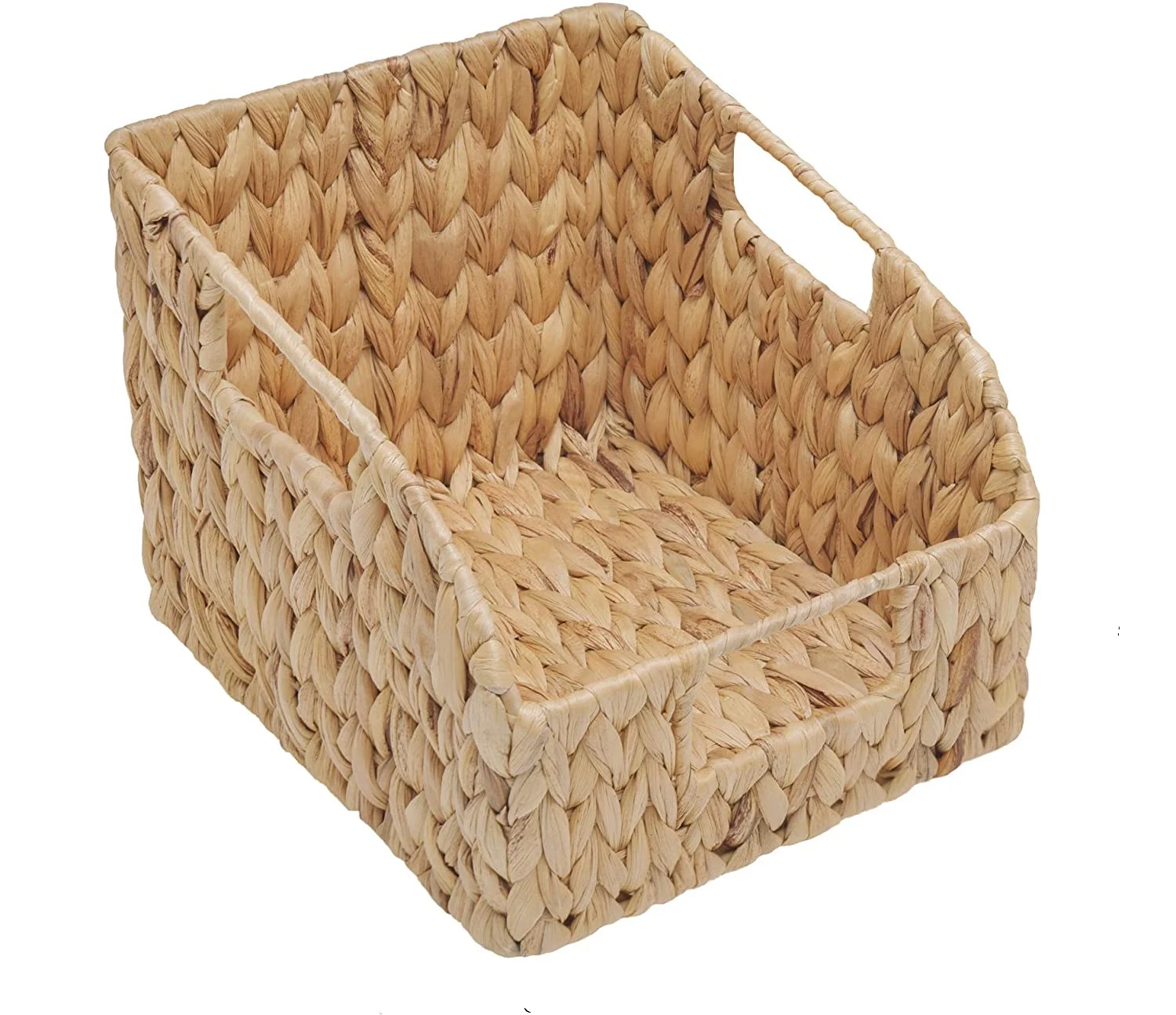 wholesale water hyacinth rope and straw book rack storage basket