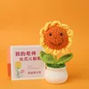 Semola di girasole con faccina sorridente finita mini pianta in vaso marrone