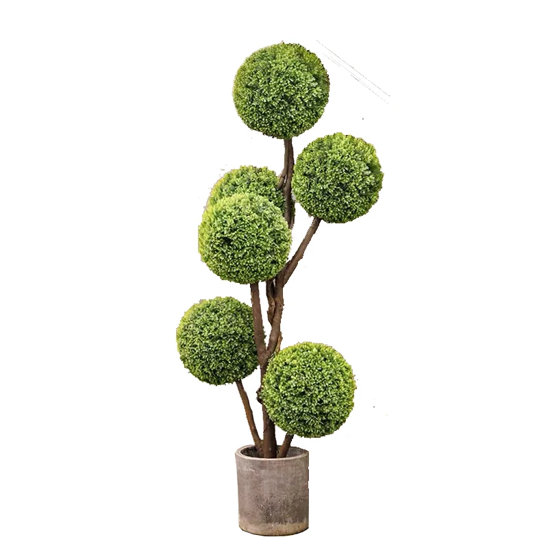 Home Garden Decor Artificial Spiral Tree Artificial Buxus Topiaries ...