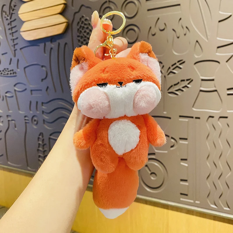 Cute Plush Big Tail Fox Doll Keychains - Dickmon Creative