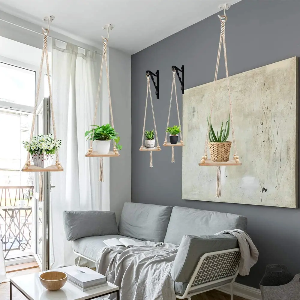 マクラメプラントハンガー シェルフ プランター マクラメプラントハンガーコットン S A