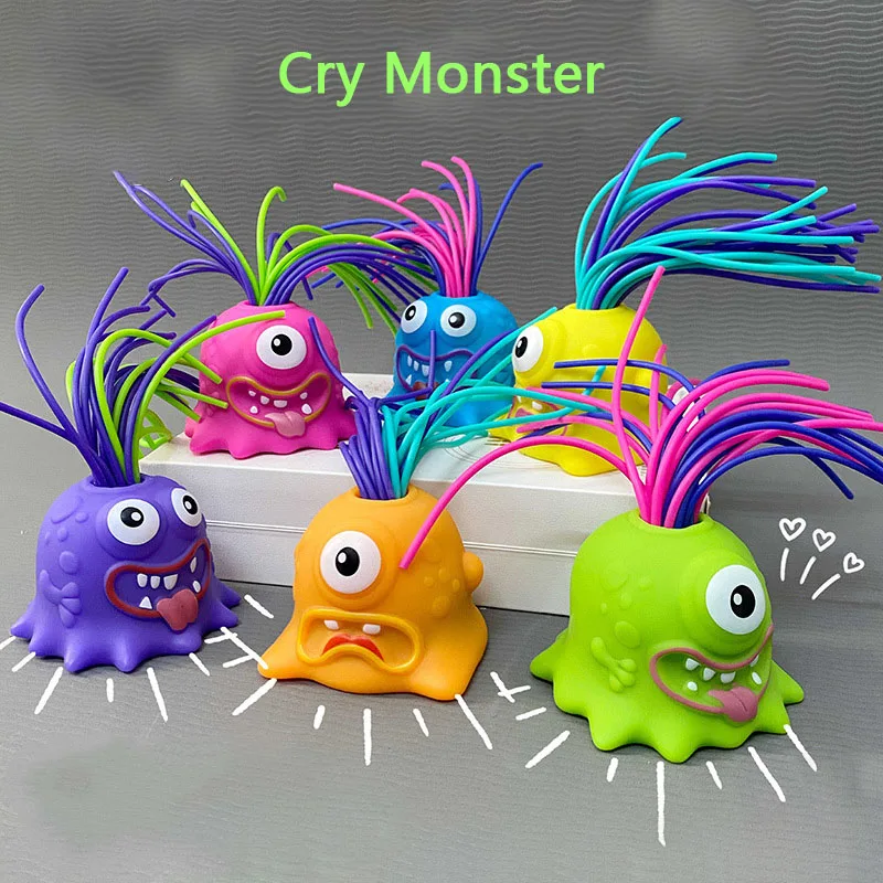 2024 Hot Selling Novelty Fidget Toy Pull Hair Scream Monster Squeeze ...