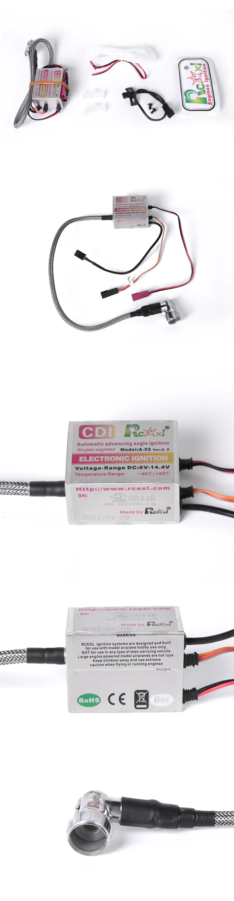 Rcexl Single Cylinder Cdi Ignition Cm6 10mm 90 Degree For Da35 Engines