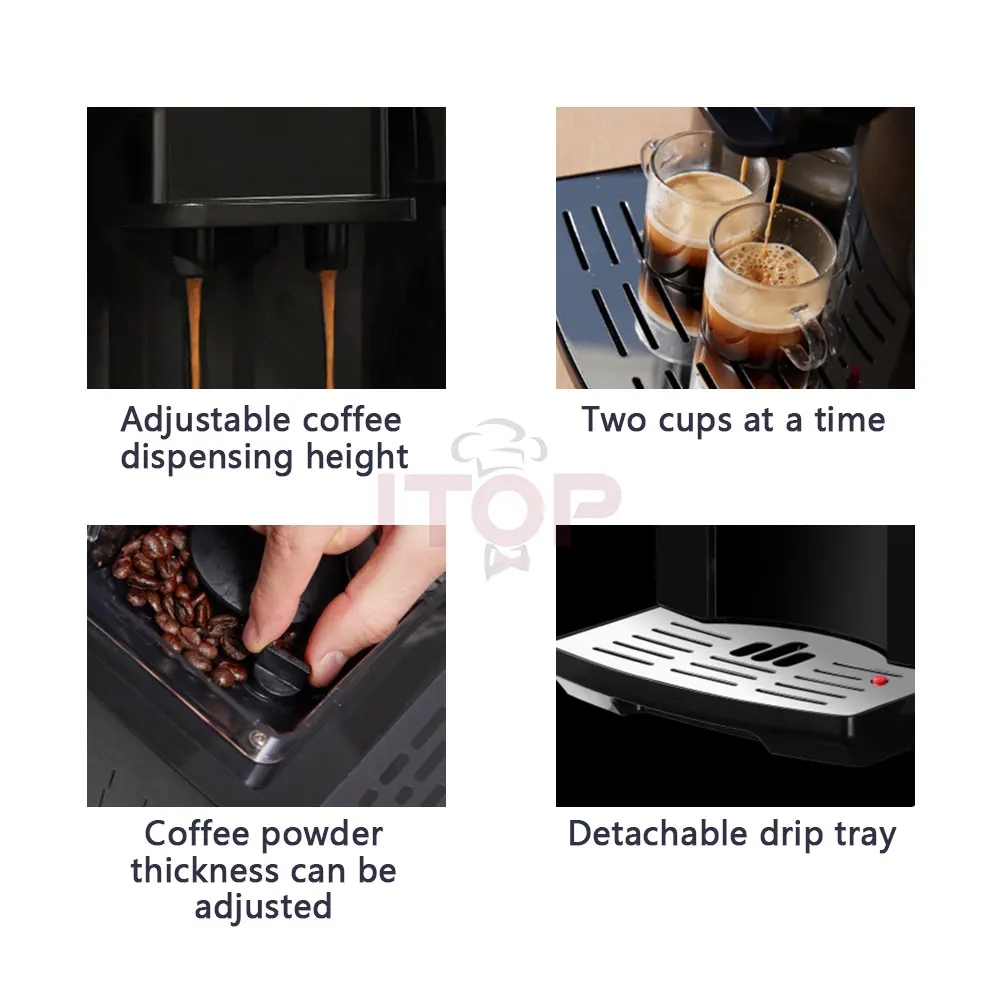 ITOP Keep Warm Coffee Machine 1200W Ekspres Do Kawy 12 Cups 19 Bar Full Automatic Coffee Maker