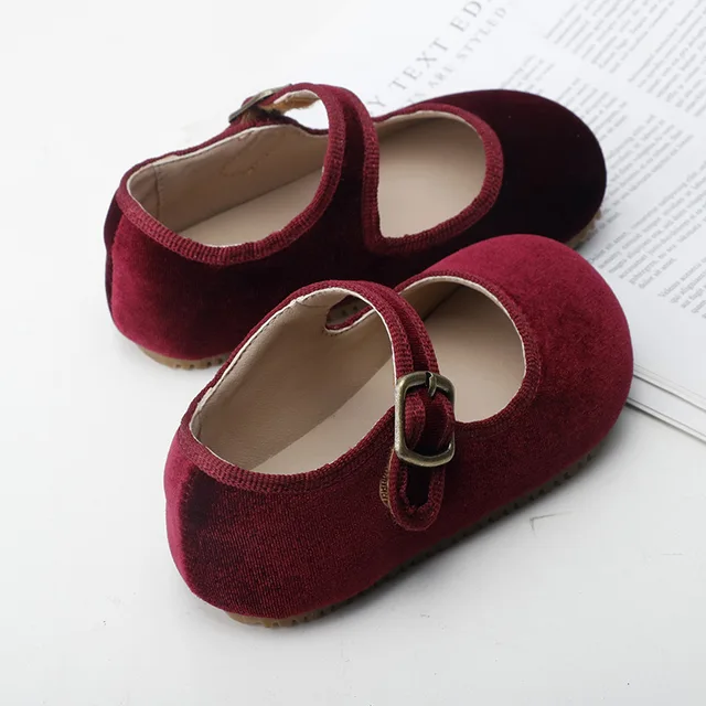 Children's casual shoes for Party Gifts kids school shoes Spring Autumn velour Mary Jane Girls Flat shoes Retro color - Image 5