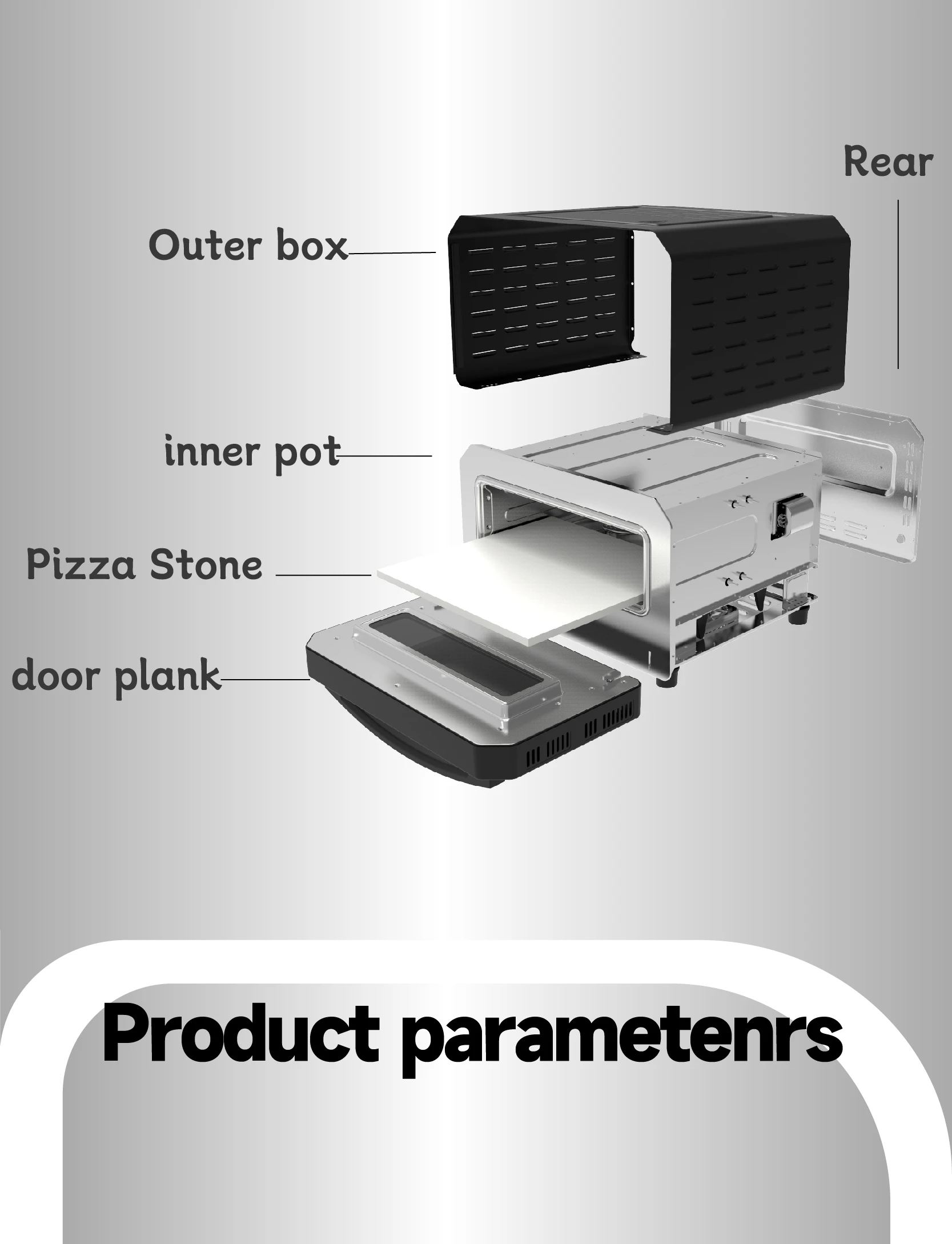 400 Centigrade Metal 12 Inches Domestic Electric Pizza Oven Intelligent