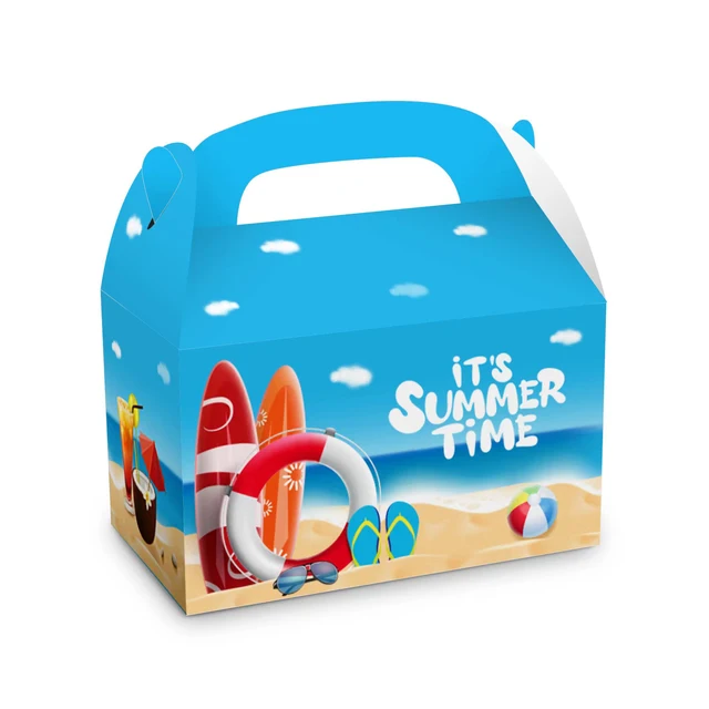 Price discount custom size paper cake candy beach gift packaging food baking biscuit packaging box with handle