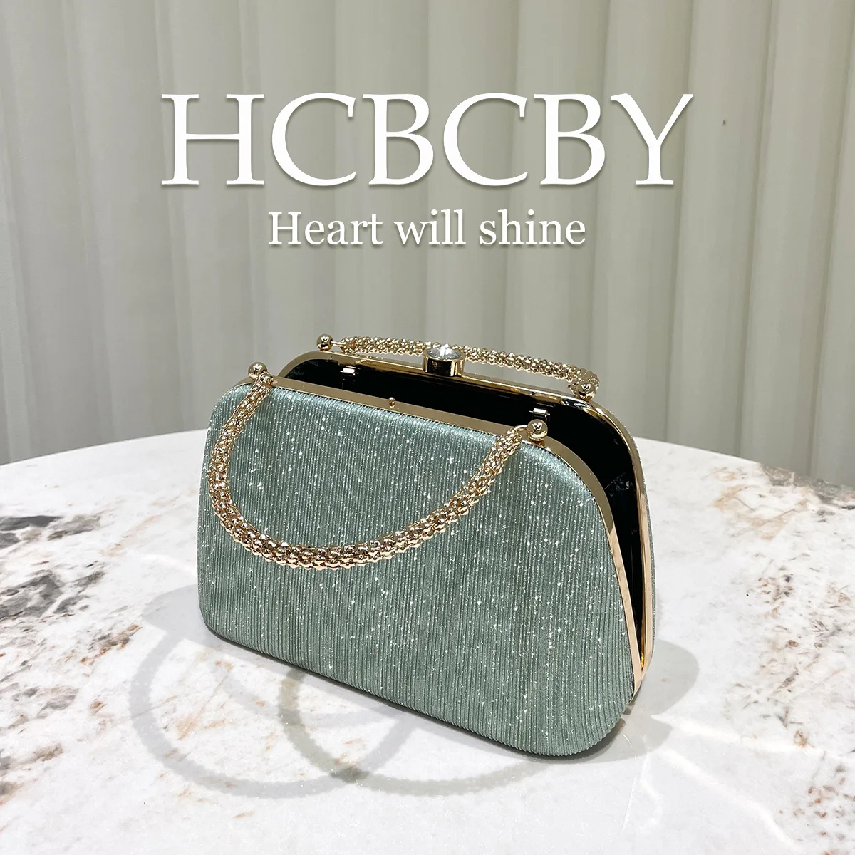 Elegante borsa da sera da donna verde menta borsa Chic per