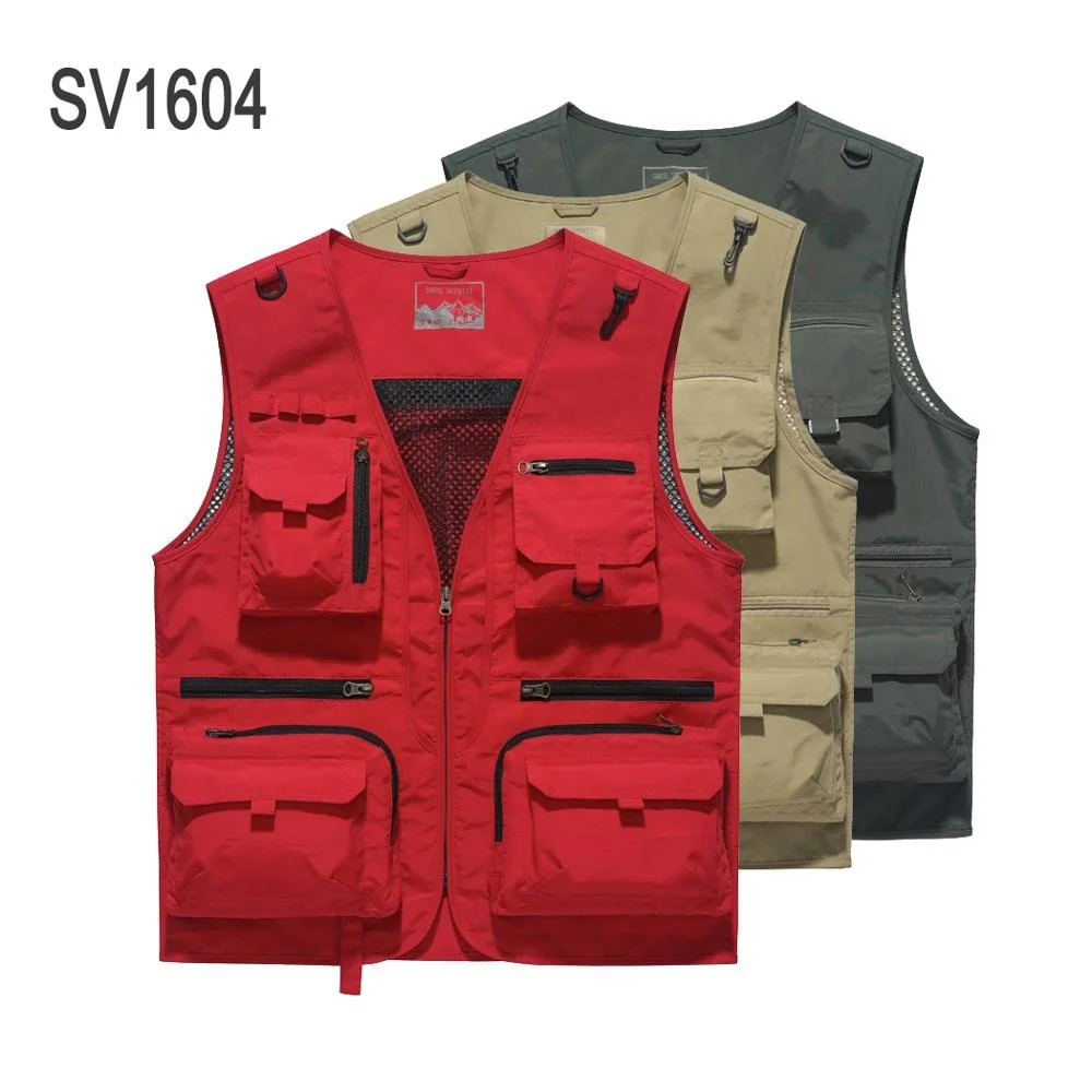 red cargo vest