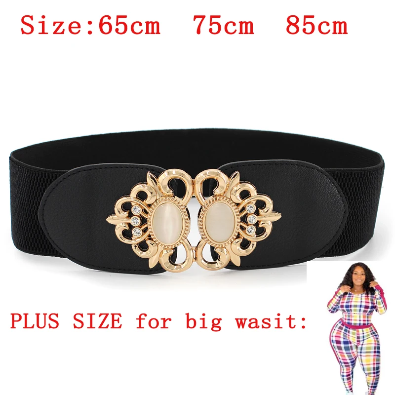 Plus Size for Big Waist Women 65cm 75cm 85cm Dress Accessories Retro Wide  Elastic Corset Waist Belts with Rhinestone Waistband