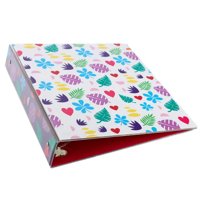 Customized Ring Binder 3" A4 2 3 4 Rings Cardboard  File Folder High Quality PVC Cardboard Cover Ring Binder Document Folder