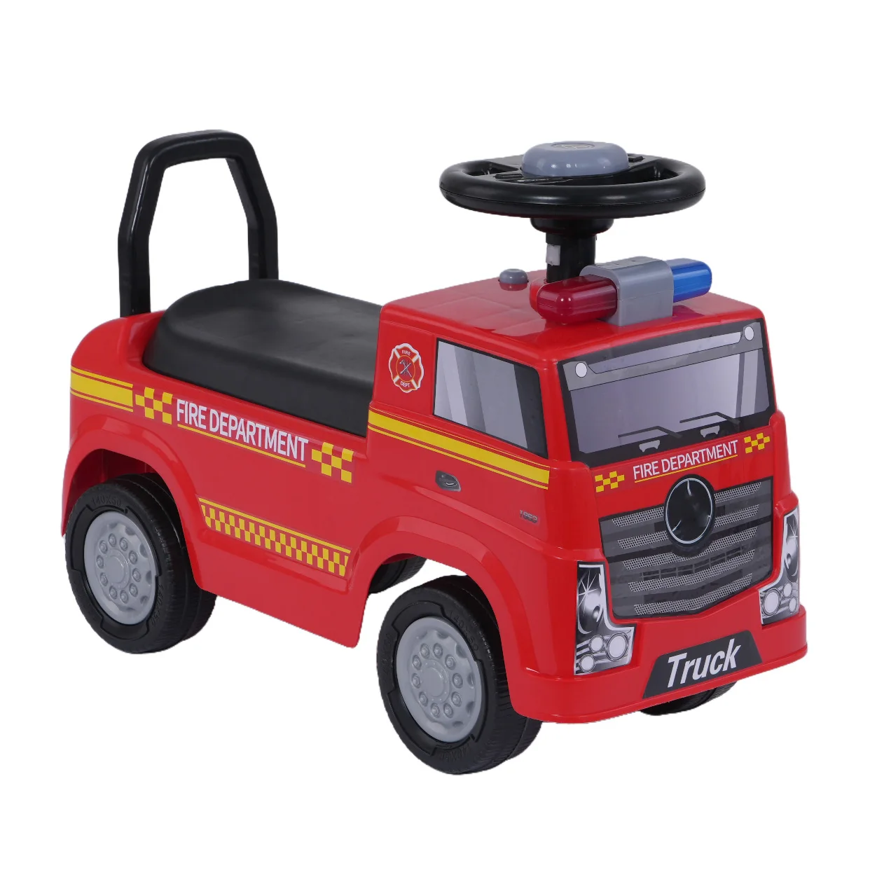 Sliding Fire Truck Baby Toy Police Push Cars for Toddlers 1-3 Years with  Horn, Under Seat Storage Foot-to-Floor Ride on Toy Car