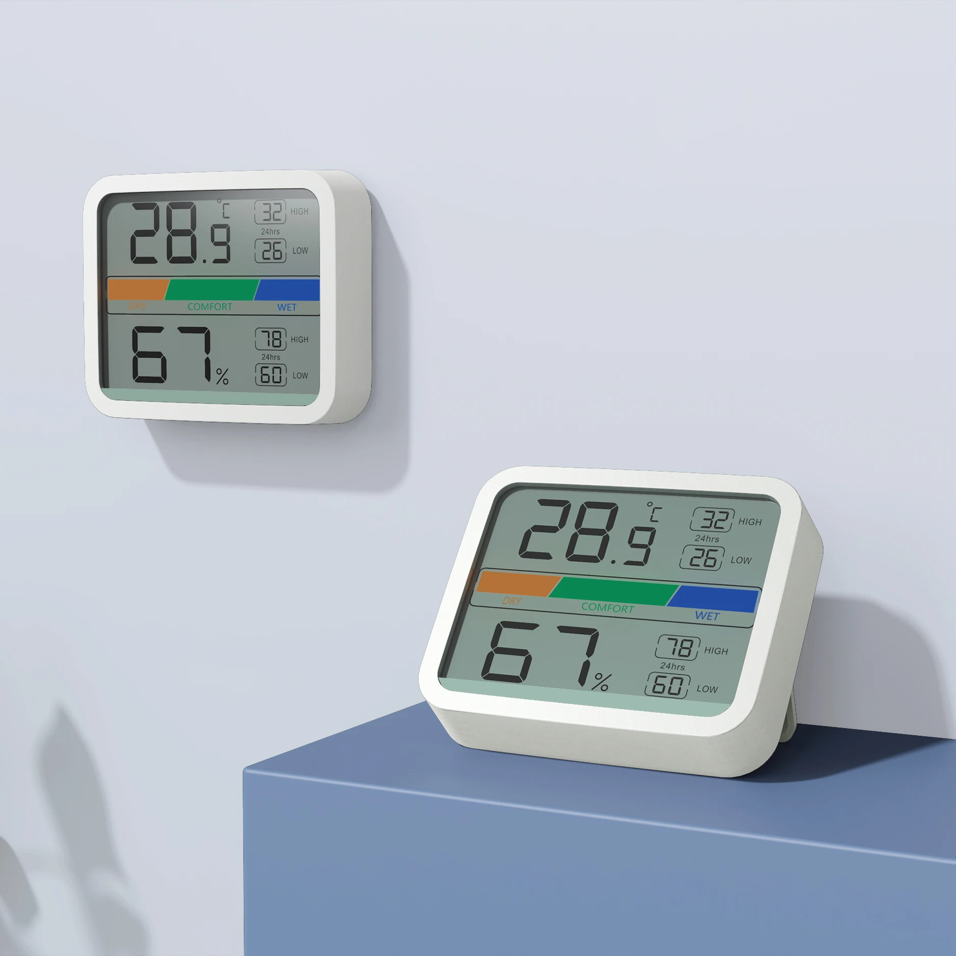Large Led Display Room Thermometer Digital Temperature Humidity Meter