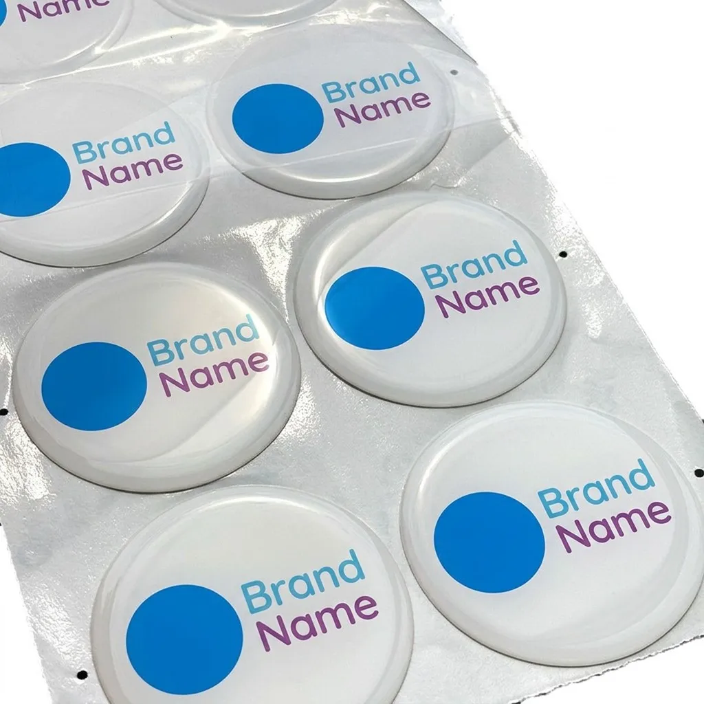 Custom Transparent 3D Resin Stickers Epoxy Logo Stickers
