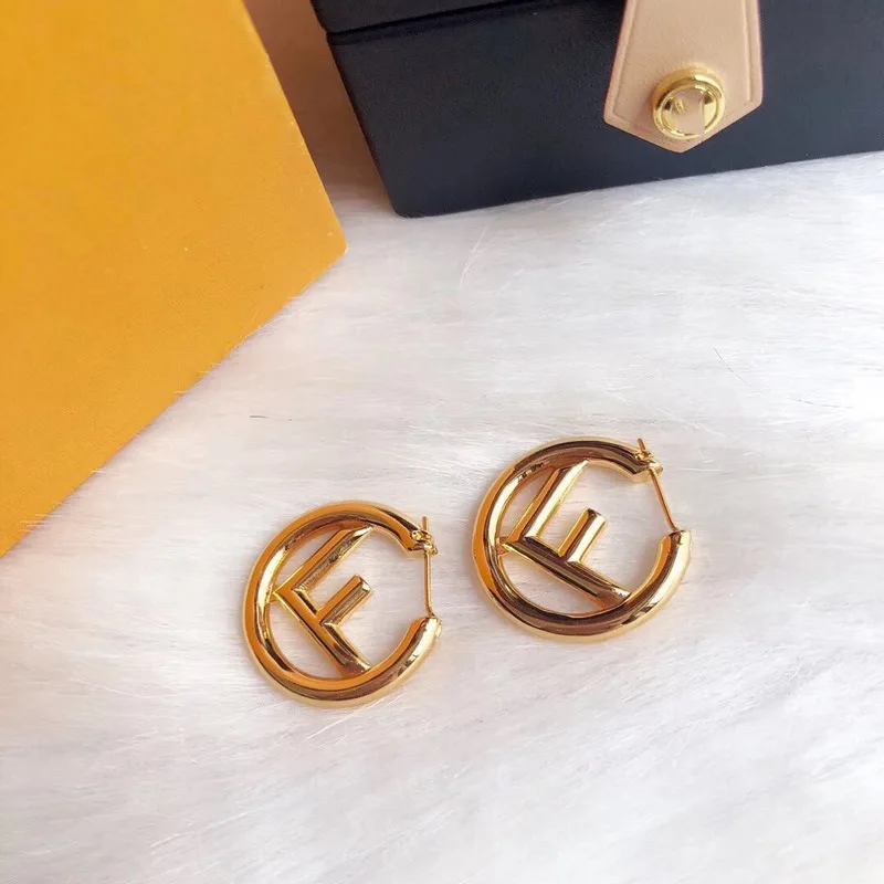 Fendi Logo Hoop Earrings Replica