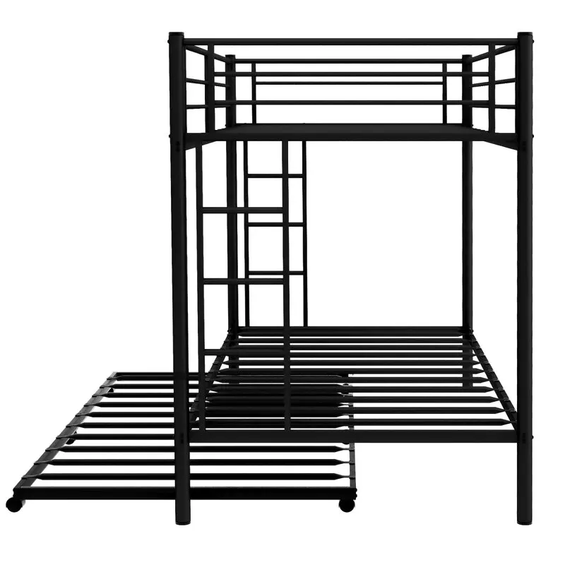 White Wrought Iron Bed Kids Double Twin Single Metal Bunk Bed With
